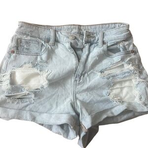 American Eagle Outfitters Blue Jean Shorts Distressed Style